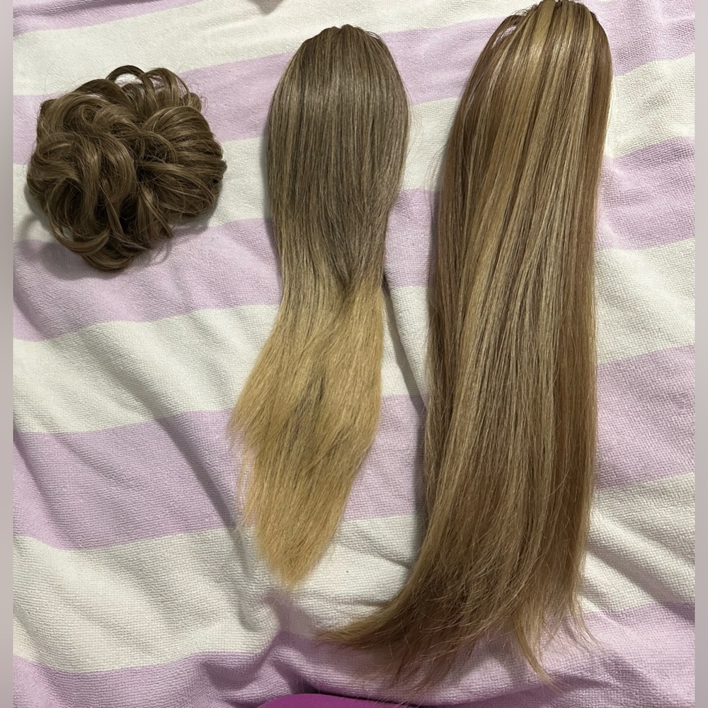 Dark blonde/light brown hair pieces